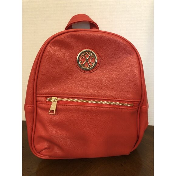 Christian Lacroix Backpack Red Pine Caviar Faux Leather 9” x 10” x 4” - Picture 1 of 7